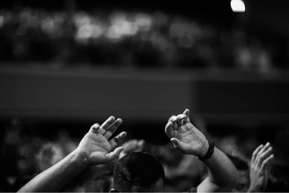 Hands in the air to illustrate worship